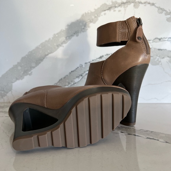 BCBGMaxAzria Runway Leather Cut-out Wedge Booties - Picture 5 of 8